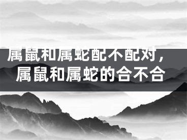 属鼠和属蛇配不配对，属鼠和属蛇的合不合