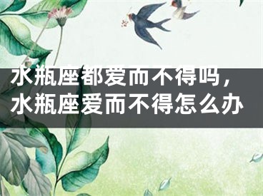 水瓶座都爱而不得吗，水瓶座爱而不得怎么办