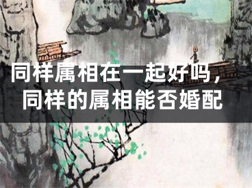同样属相在一起好吗，同样的属相能否婚配