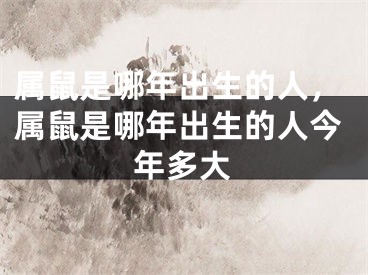 属鼠是哪年出生的人，属鼠是哪年出生的人今年多大