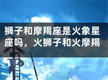 狮子和摩羯座是火象星座吗，火狮子和火摩羯