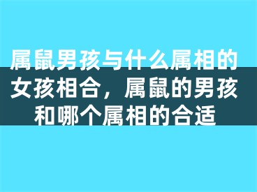 属鼠男孩与什么属相的女孩相合,属鼠的男孩和哪个属相的合适