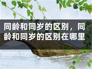 同龄和同岁的区别,同龄和同岁的区别在哪里