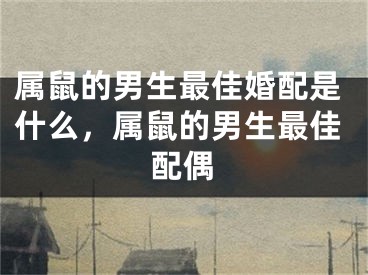 属鼠的男生最佳婚配是什么，属鼠的男生最佳配偶