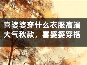喜婆婆穿什么衣服高端大气秋款，喜婆婆穿搭
