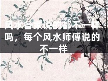 风水各家说的都不一样吗，每个风水师傅说的不一样