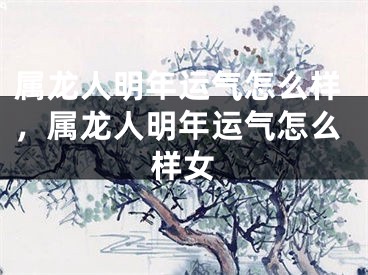 属龙人明年运气怎么样，属龙人明年运气怎么样女
