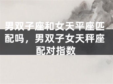 男双子座和女天平座匹配吗，男双子女天秤座配对指数