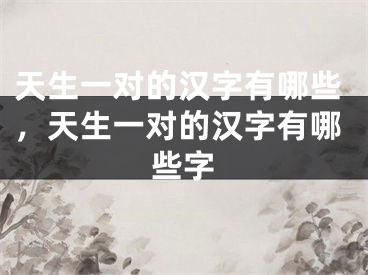 天生一对的汉字有哪些，天生一对的汉字有哪些字