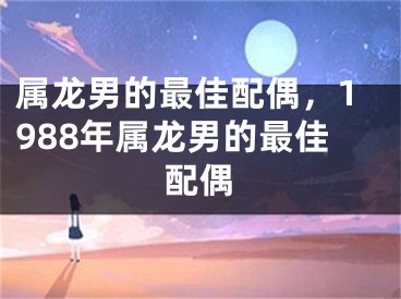 属龙男的最佳配偶，1988年属龙男的最佳配偶