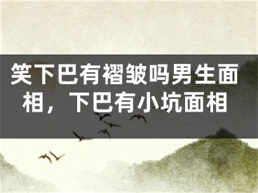 笑下巴有褶皱吗男生面相，下巴有小坑面相