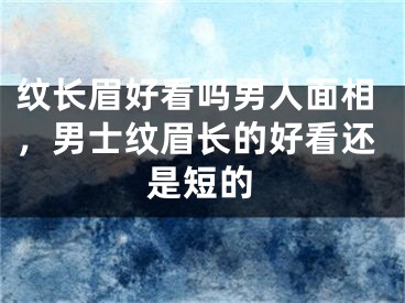 纹长眉好看吗男人面相，男士纹眉长的好看还是短的