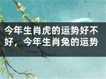今年生肖虎的运势好不好，今年生肖兔的运势