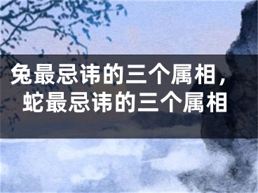兔最忌讳的三个属相，蛇最忌讳的三个属相