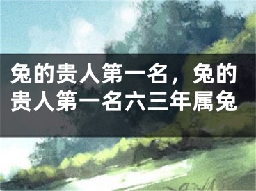 兔的贵人第一名,兔的贵人第一名六三年属兔