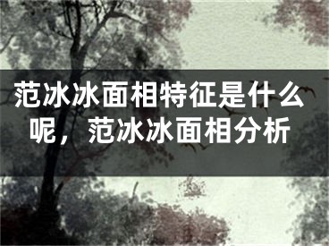 范冰冰面相特征是什么呢，范冰冰面相分析